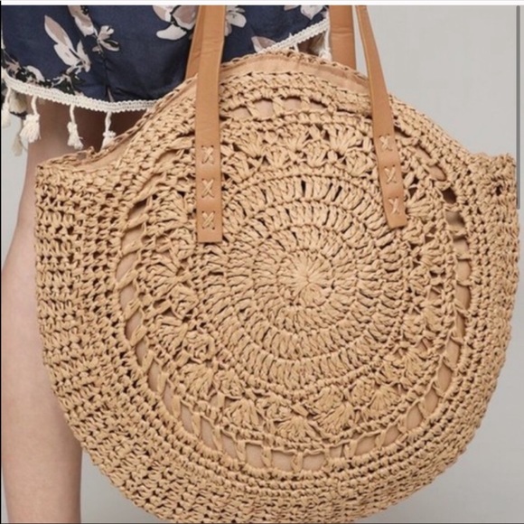 💃🏻Hand Made Boho Straw Tote - Picture 3 of 10